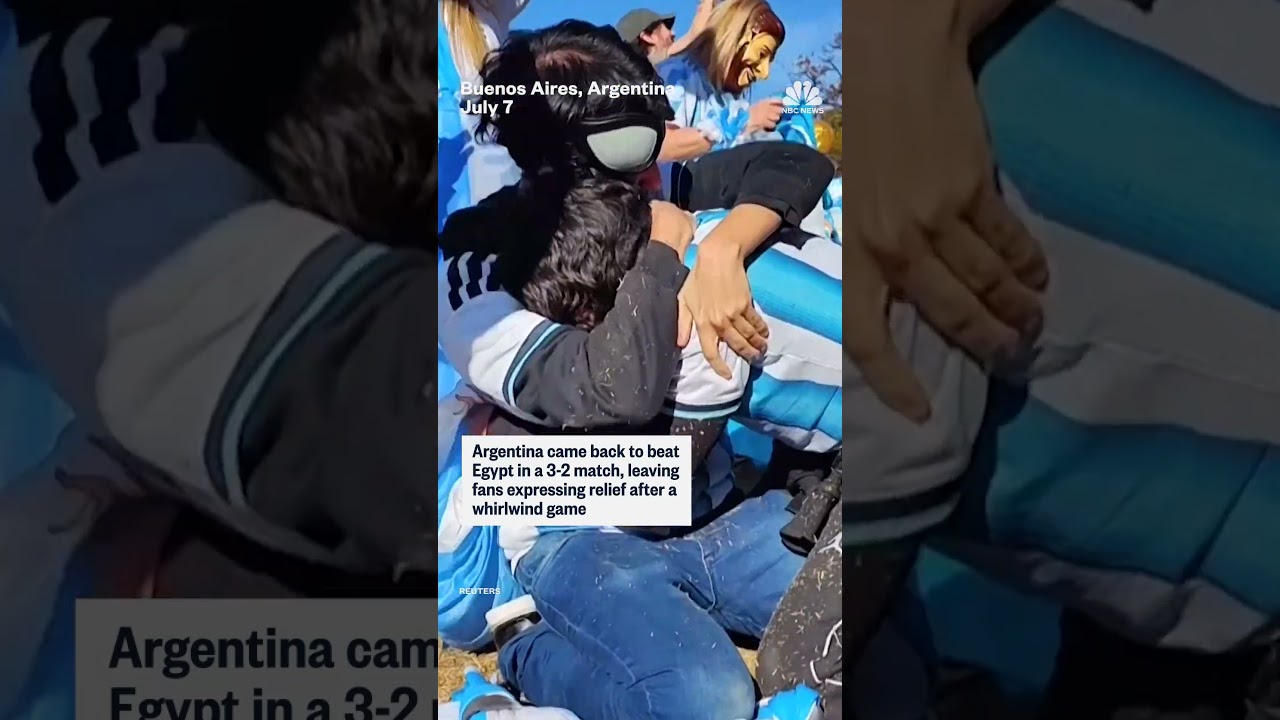 Argentina fans celebrate win against Egypt Argentina fans celebrate win against Egypt