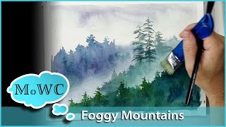 Painting Foggy Misty Mountains in Watercolor