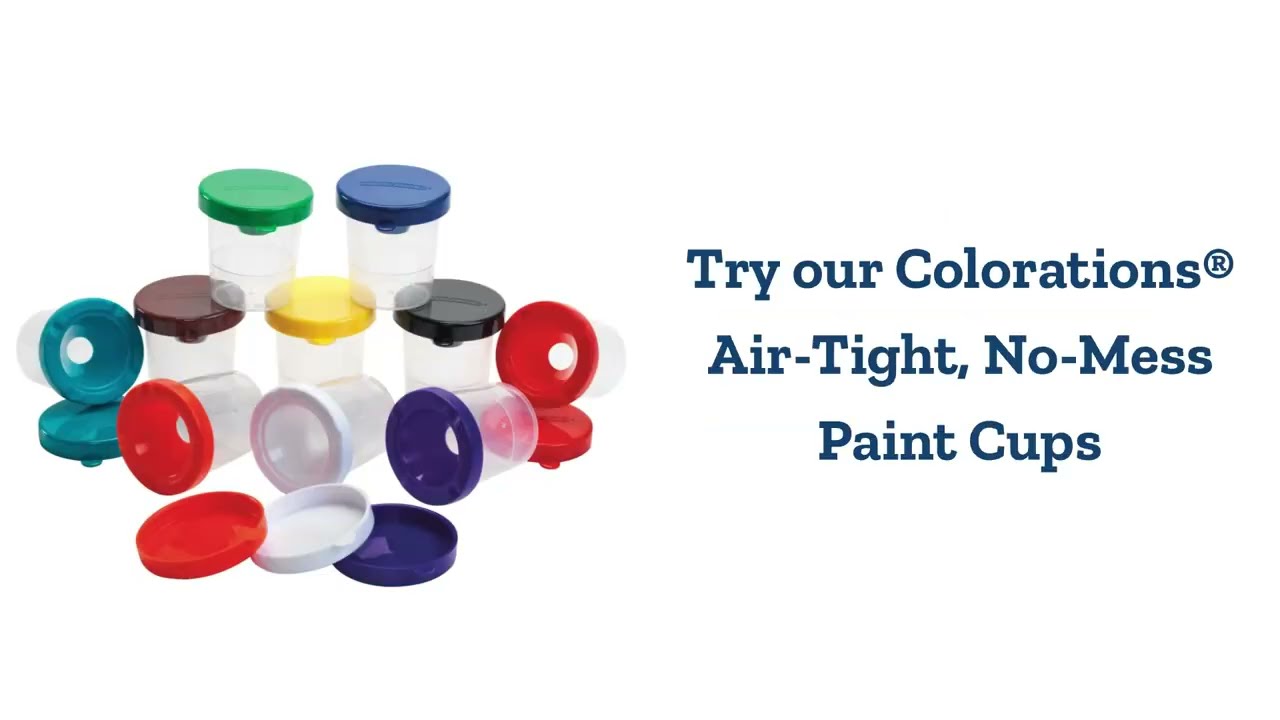 Colorations Air-Tight, No-Mess Paint Cups - Set of 10