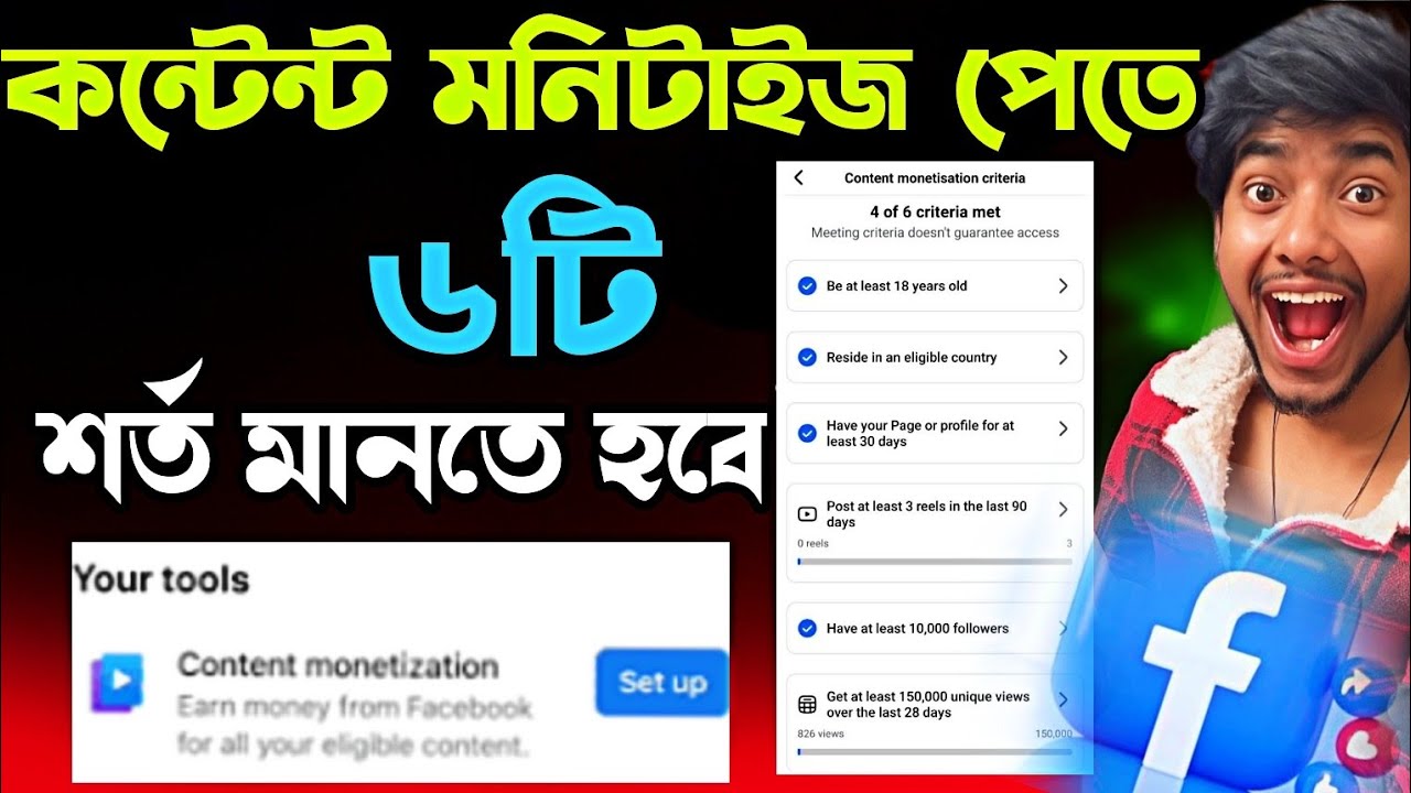 ফেসবুক কন্টেন্ট মনিটাইজ ৬টি শর্ত মানতে হবে || content monetisation 2026 || Mr Bapari Tech