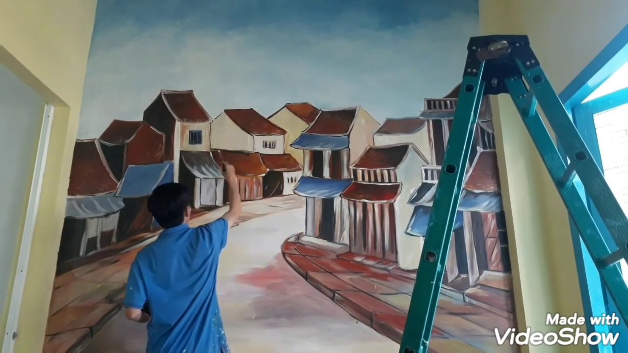 Clip Vẽ tranh Phố cổ HN tại Vũng Tàu/Tranh tường bốn phương /Cận cảnh phố  Biển Vũng Tàu tuyệt đẹp - YouTube