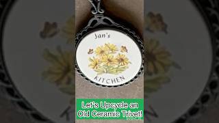Upcycling an Outdated Ceramic Trivet! #thriftflip #repurposing #upcycling #ironorchiddesigns #iod