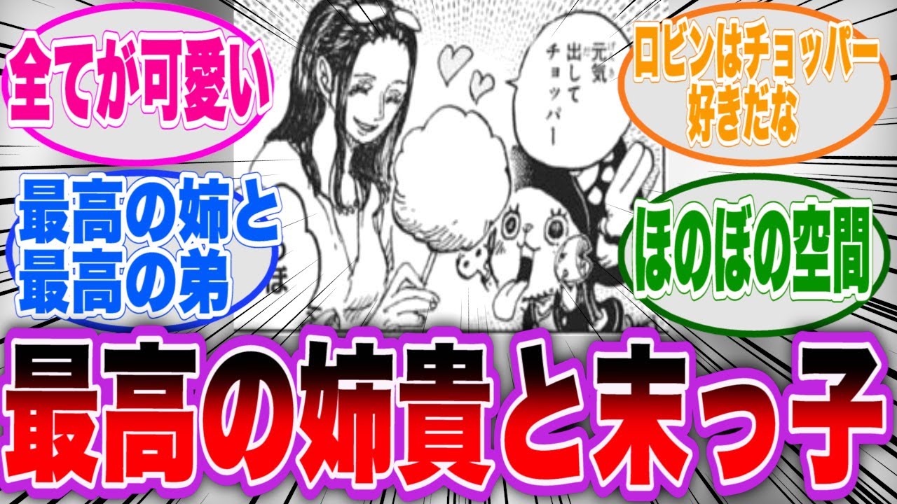 ワンピース ロビンとチョッパーの関係性に対する読者の反応集 ルフィ ゾロ サンジ ナミ Youtube
