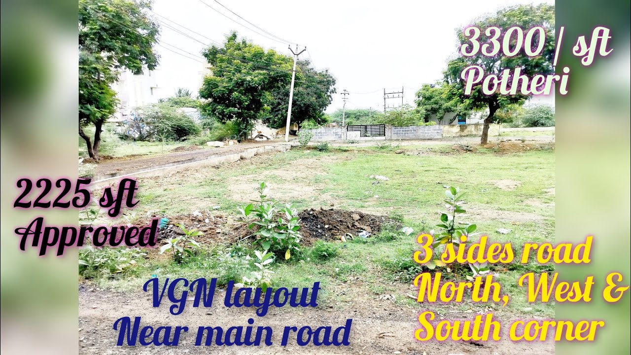 Corner land sale in Potheri ID402 VGN layout lowbudget land 
