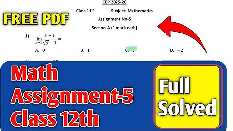 MATH CEP ASSIGNMENT- 5 SOLUTION CLASS 12| CLASS 12TH MATHEMATICS CEP WORKSHEET 5 SOLVED #PSEB #12th
