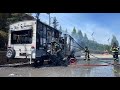 Work smarter not harder, cleaning after burnt RV.