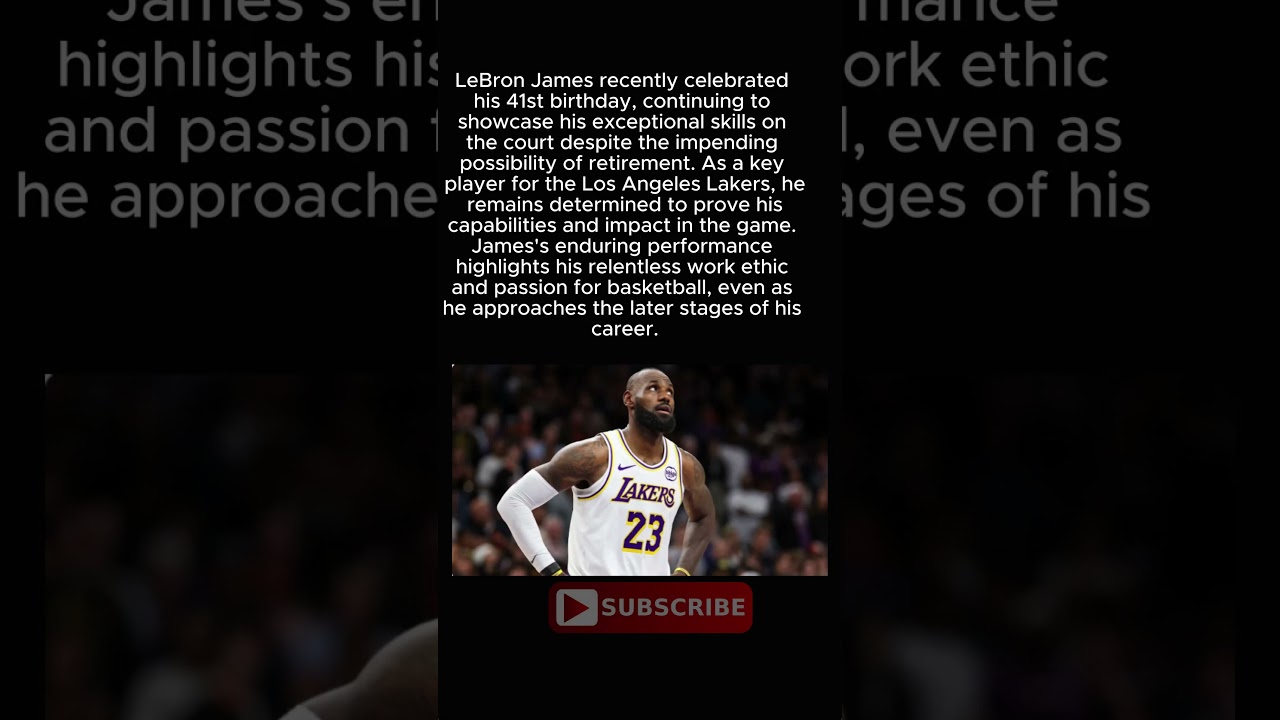 "LeBron James Celebrates 41st Birthday: Still Dominating the Court as Retirement Approaches! 