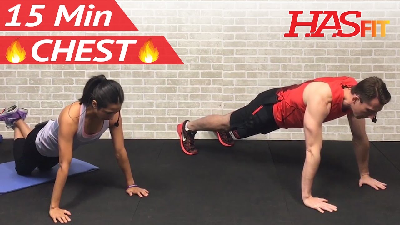 15 Min Chest Workout at Home - Chest Workouts with Dumbbells - Pectoral  Exercises for Men & Women 