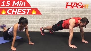 15 Min Chest Workout at Home - Chest Workouts with Dumbbells - Pectoral Exercises for Men & Wome