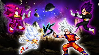 Sonic Chaos OP & Shadow Ultra Ego VS Goku DBS V3.5 OP & Vegeta Ultra Ego in Jump Force Mugen
