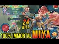 SAVAGE + 24 Kills!! Miya with Fighter Emblem 100% IMMORTAL!! - Build Top 1 Global Miya ~ MLBB Mp3 Song