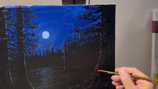 Paint Night - Campfire Moon - Part 2 - ACRYLIC