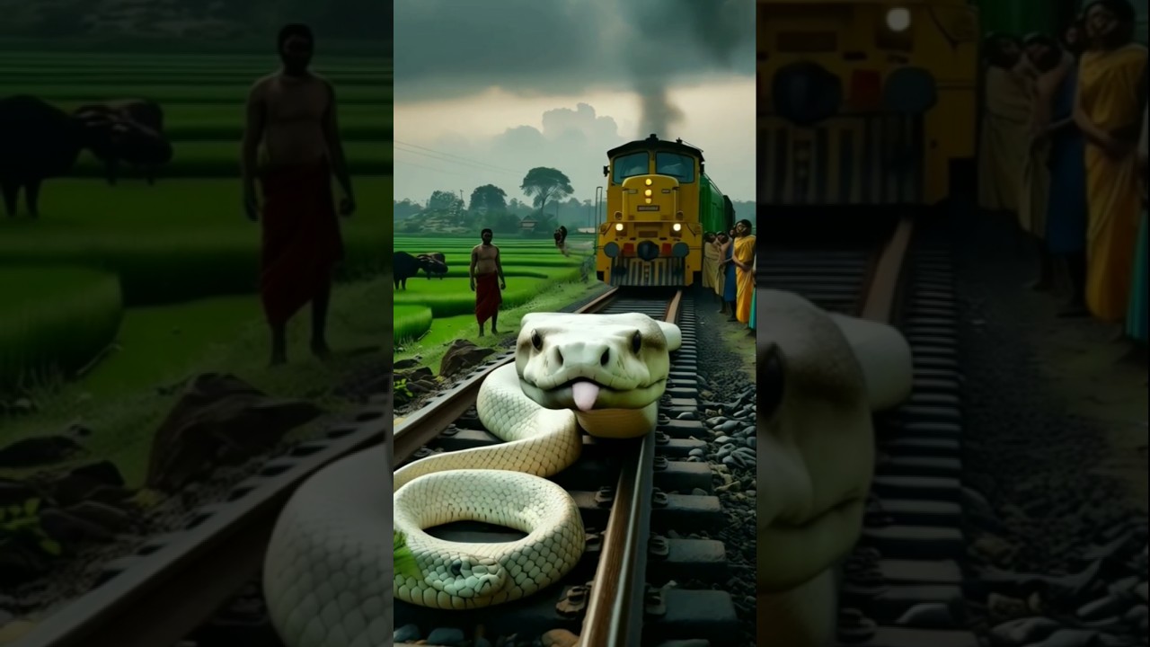 Big Snake on Railway Track😯 