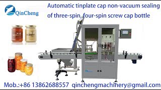 automatic tinplate cap sealing of three-spin, four spin screw cap bottle