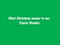 What Christmas means to me my love by Stevie Wonder Lyrics