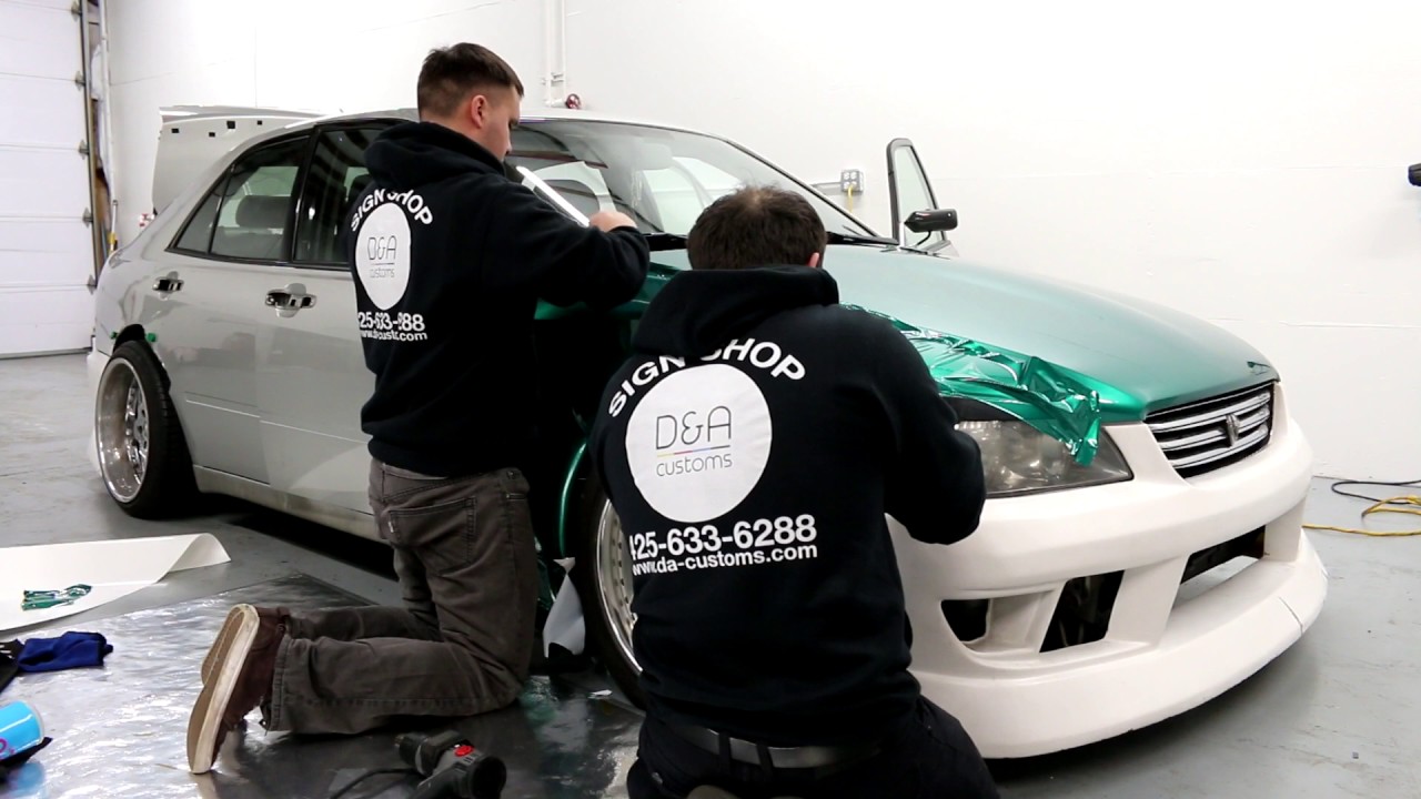 Lexus IS300 wrapped in Avery Dennison Dark Green Pearl D&A Customs