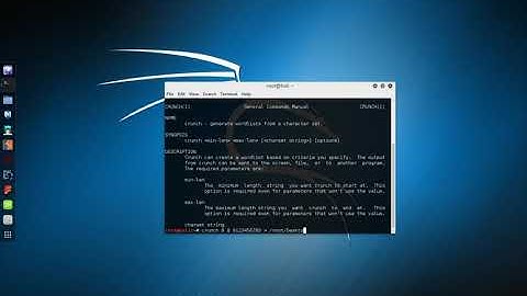 Kali Linux   Create wordlist with crunch