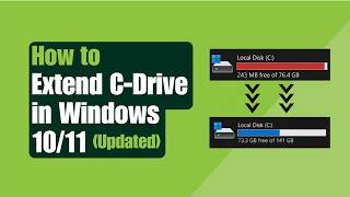 How to Extend C Drive in Windows 10 &amp; Windows 11 Without Software (No Data Loss) 2026