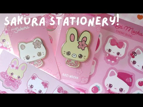 Cute Sakura Spring <strong>Cherry</strong> Blossom Stationery Designs! Opening Happy Mail <strong>from</strong> Kozi Mocha