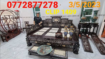 Clip 1409 (3/5/2023) Bộ Bàn 11 Món Cẩn Tứ Diện, Sạp Tam Thành Siêu Đẹp, Đồ Gỗ Xưa Cũ Sưu Tầm, ltk