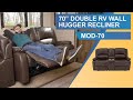 RecPro Charles 70" Double RV Wall Hugger Recliner Sofa with Console