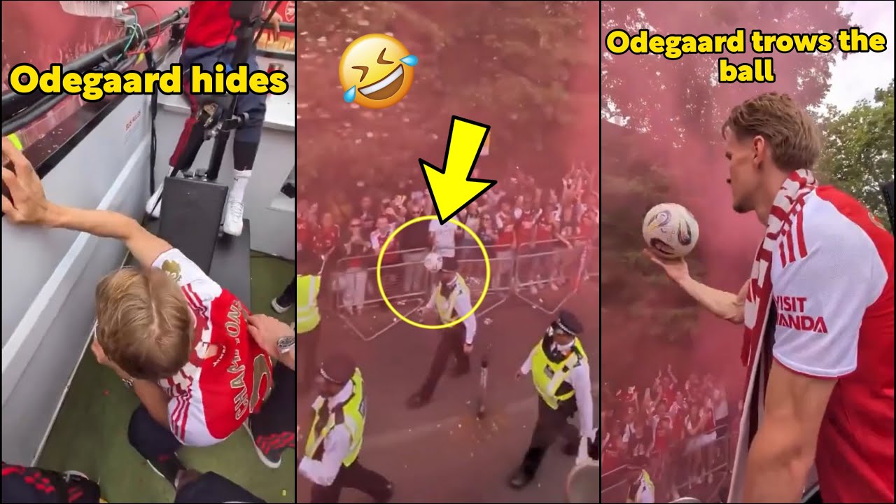 🤣Martin Odegaard Hilarious Moment Throws Ball to Hit Police During