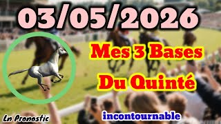 Pronostics PMU Mes 3 bases incontournable DIMANCHE 03 MAI 2026 À PARIS-LONGCHAMP 