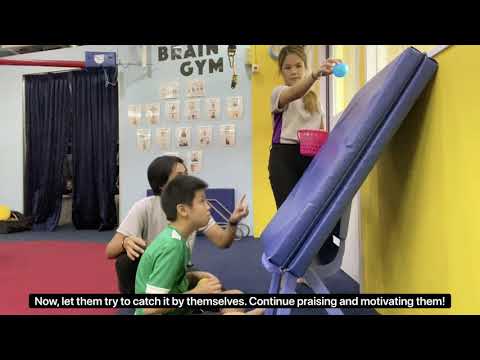 Episode 17 BTGSensoryGymAtHome Ball On Slope Catching 