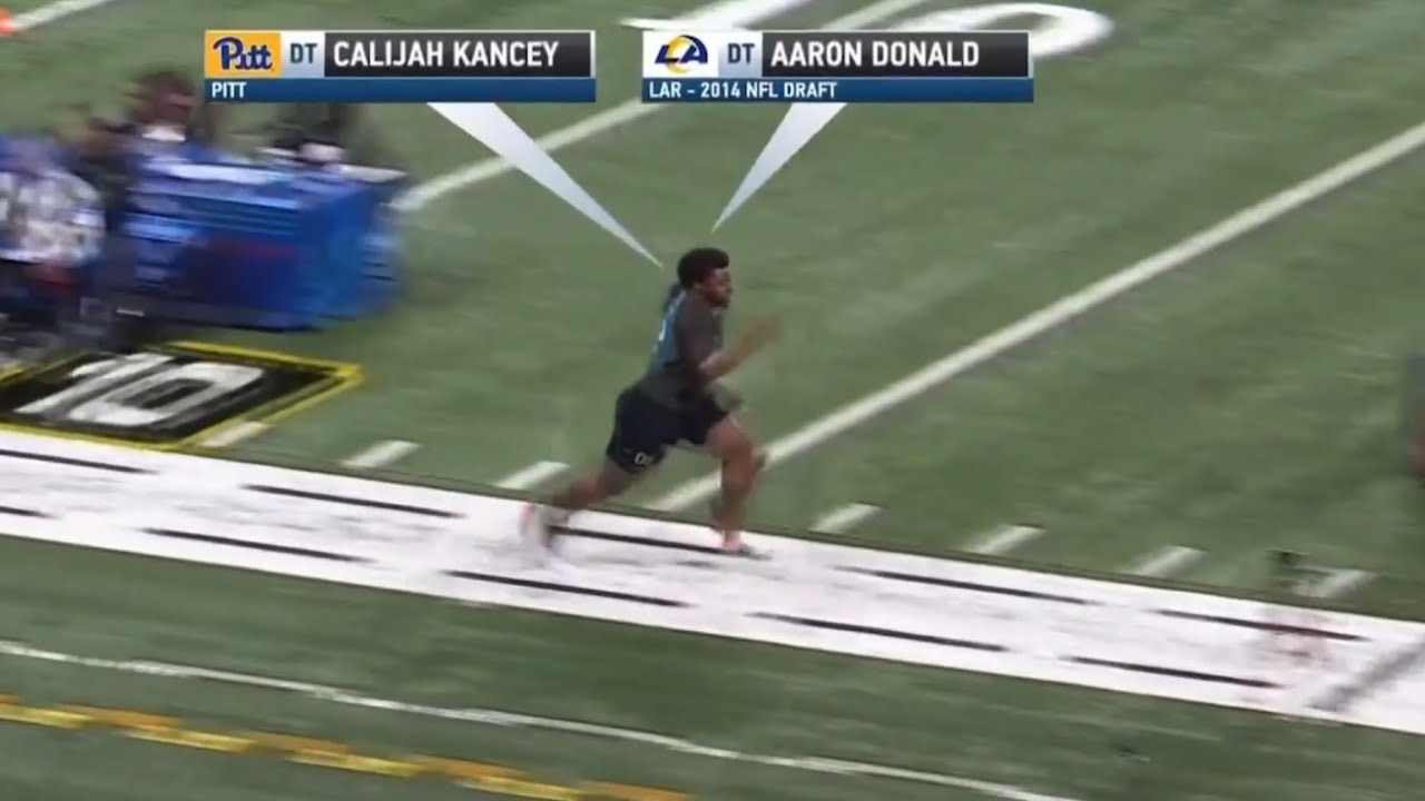 280 POUND Calijah Kancey RACES Aaron Donald in 40 Yard Dash at the NFL ...