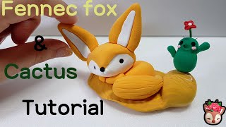 endangered animals clay craft - Fennec fox & Cactus screenshot 3