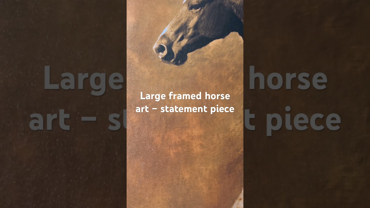 Make a bold statement with this large striking framed horse portrait!￼
