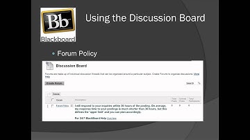 Using the Discussion Board on Blackboard 9.1