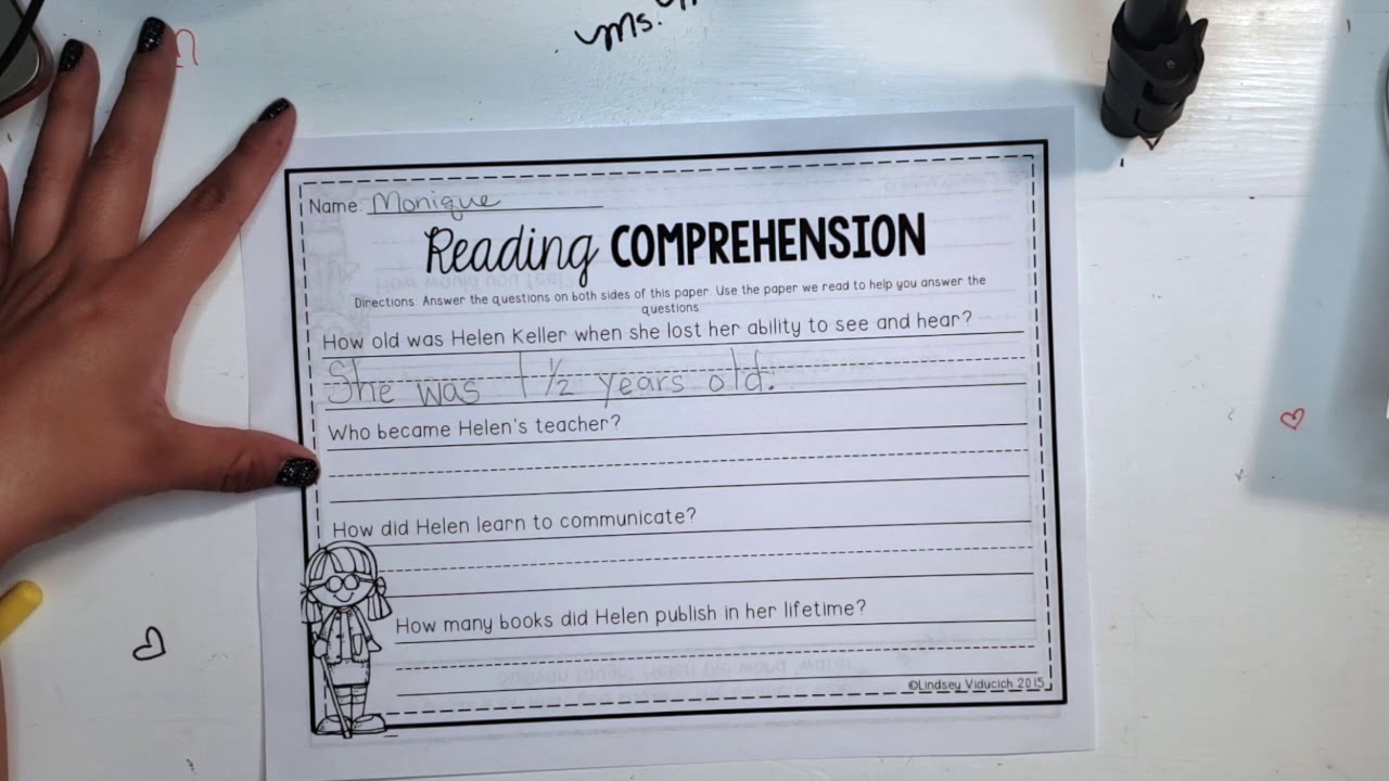 Helen Keller lesson plan - YouTube
