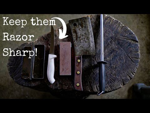 How to Sharpen a Butcher (or any) Knife on the homestead
