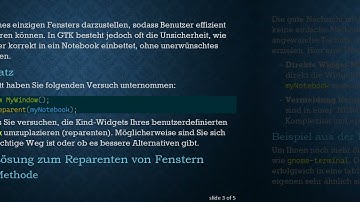 Wie man ein Fenster als Tab in einem GTK-Notebook „reparented“