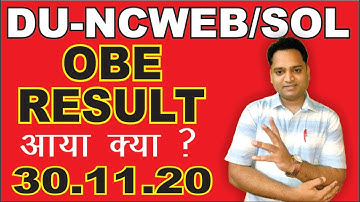 OBE Result 2020 aaya kya? - DU-NCWEB/SOL - EduTrix - Ashok Kumar