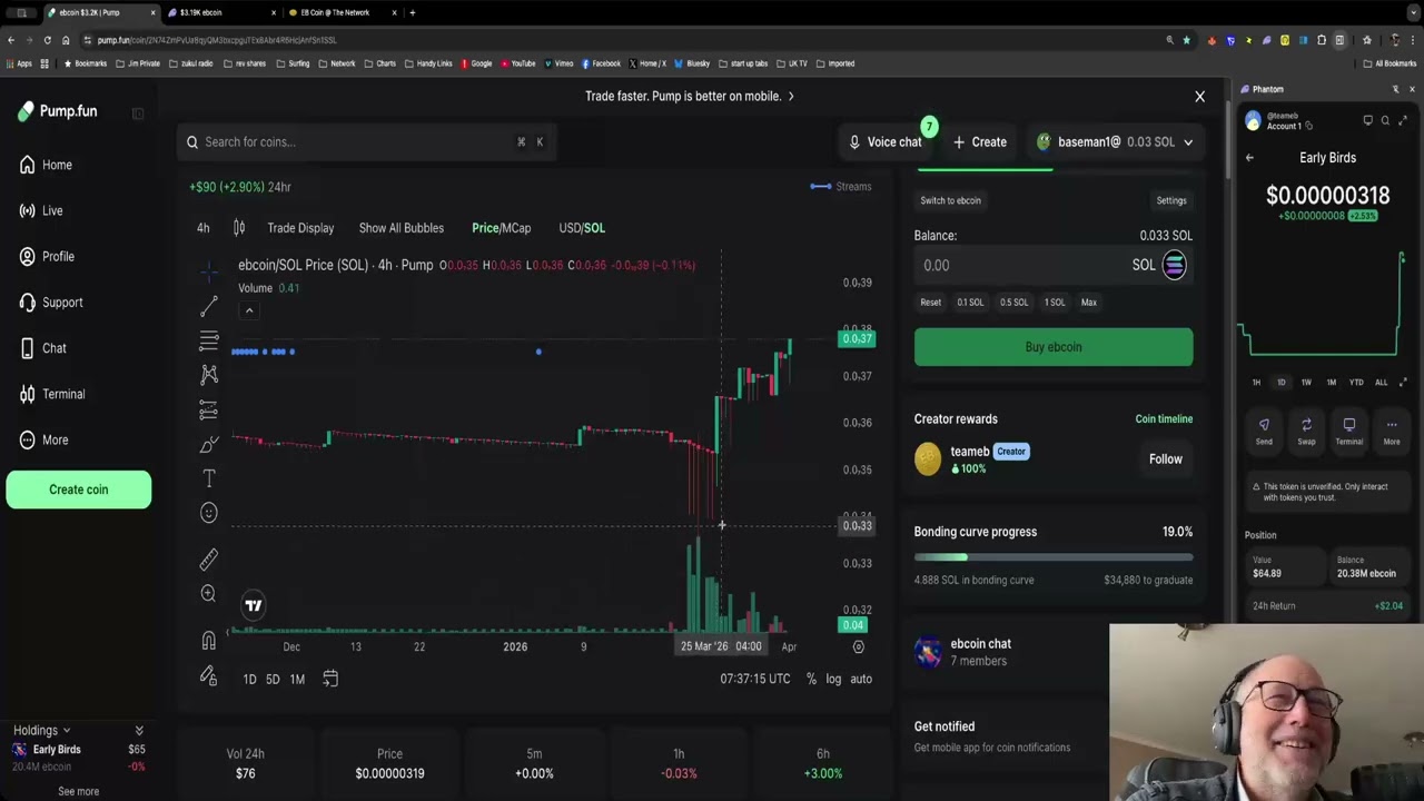 Early Birds Heads Up First View!EB Coin  how i am building my balance :-) by jim watts