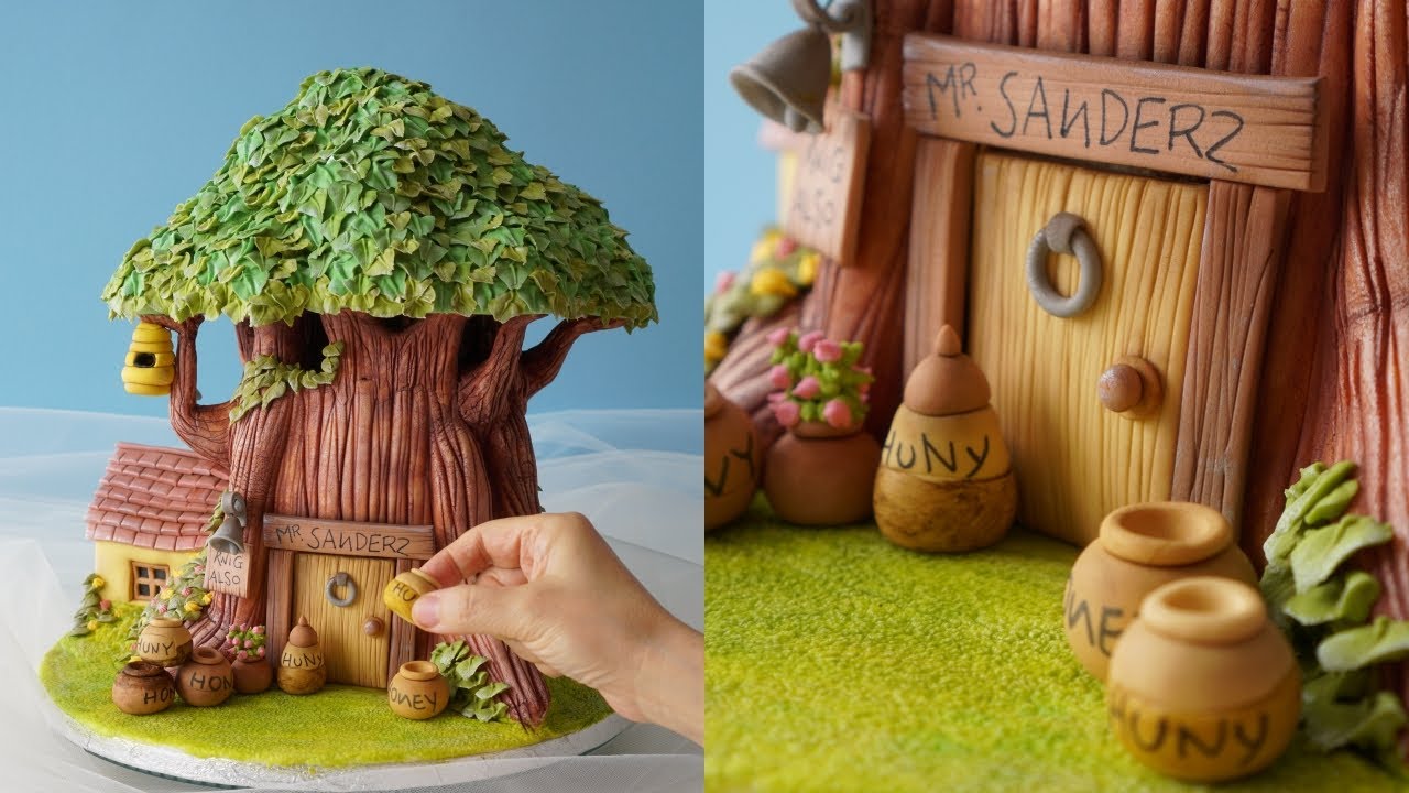 Winnie the Pooh Tree House Cake AMAZING Tree Cake Tutorial YouTube