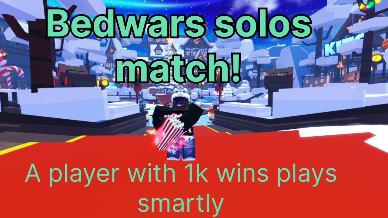 Winning a solo match: Bedwars player with 1k wins!