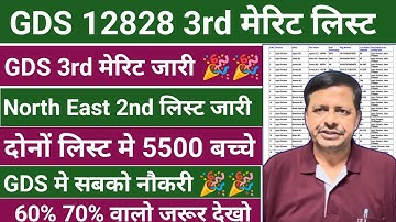 GDS result 2023 | GDS 12828 3rd list jari | Today gds result big update | gds special drive 3rd list