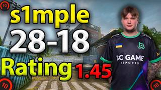 s1mple 28-18 plays faceit (Cache) 1.45 Rating #cs2 #counterstrike2 #кс2 #cache #faceit #s1mple