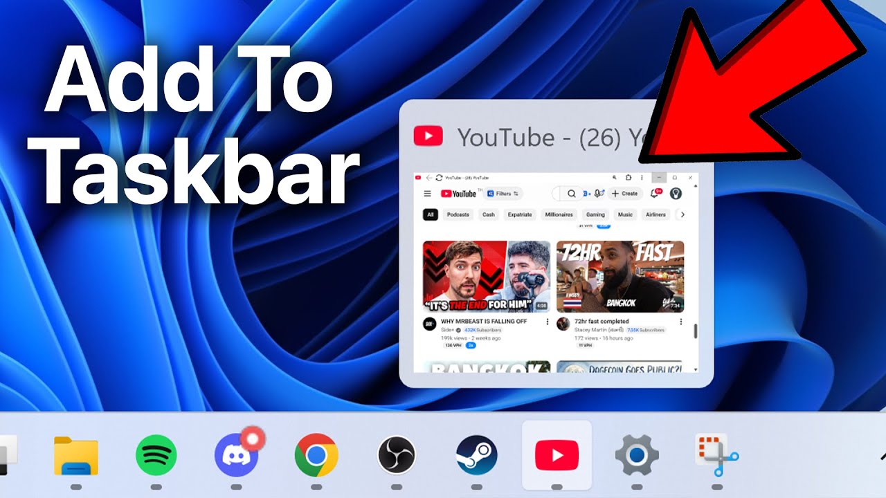 How To Add YouTube To Taskbar in Windows 11 (Step By Step) - YouTube