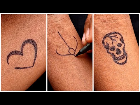 Video: How To Draw A Tattoo With A Pen