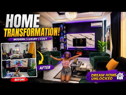 From Basic to Luxury 😱 | My Living Room Makeover Transformation Tour In Nigeria 🇳🇬 !