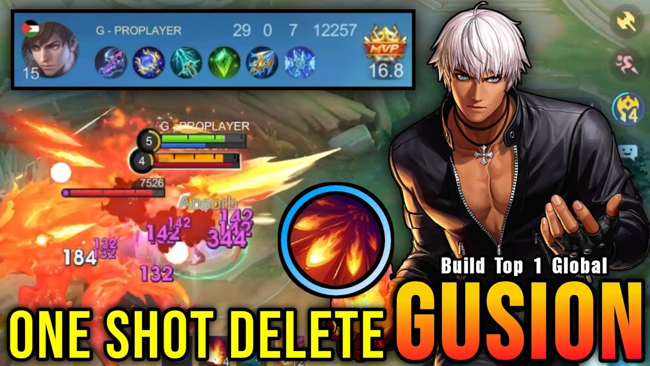 ONE SHOT DELETE!! 29 Kills Gusion KOF Skin Fast Hand Combo!! - Build Top 1 Global Gusion ~ MLBB