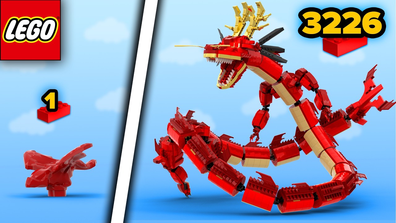 LEGO DRAGONS From 1 to 3226 Parts | Comparison - YouTube