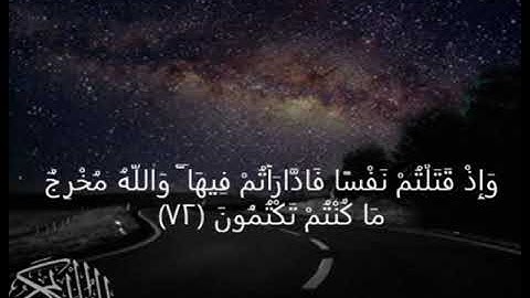 سورة البقرة  وَإِذْ قَتَلْتُمْ نَفْسًا فَادَّارَأْتُمْ فِيهَا ۖ وَاللَّهُ مُخْرِجٌ مَا كُنْتُمْ ﴿72﴾