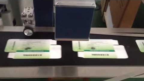 Marking drug boxes by CO2 Laser Marking Machine Flying System