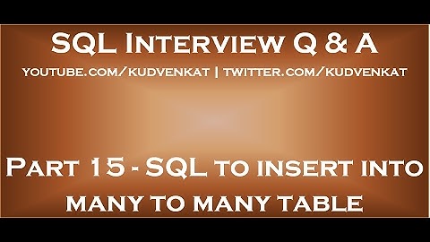 SQL script to insert into many to many table