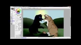 Crowfeather X Leafpool speedpaint request